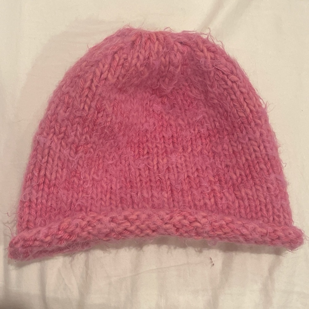 Knit Fuzzy Pink Beanie
